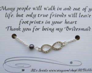 ... Pearl and Friendship Quote Card- Bridesmaids Gift - Friends Forever