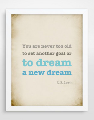 CS Lewis Quote, Large Typographical Print, Inspirational Quote, Never ...