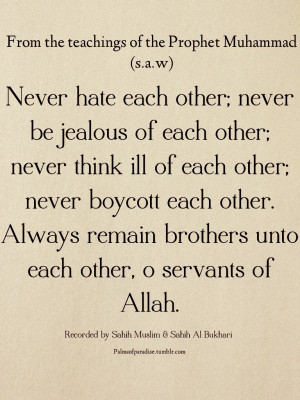 Hate Love Quotes Tumblr Prophet muhammad ﷺ: never hate