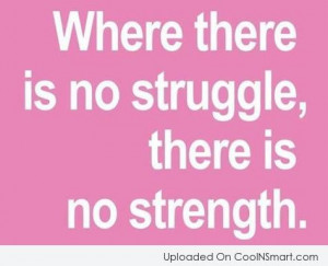 Where There Is No Struggle, There Is No Strength. ~ Adversity Quotes