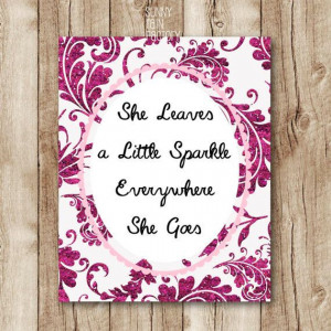 She leaves a little sparkle girls room by SunnyRainFactory on Etsy, $5 ...