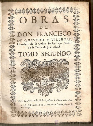 Obras de Francisco de Quevedo Tomo segundo 1724 Libros antiguos