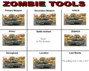 Funny Zombie Survival Sheet Image Bumper Sticker Quotes