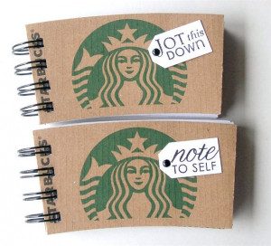 mini notebook from Starbucks coffee sleeves…