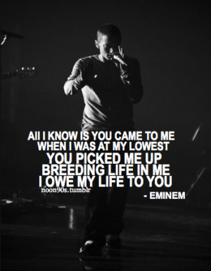 eminem quotes sayings you saved my life