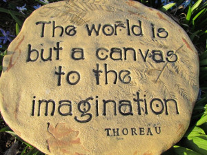 ... words of imagination /Thoreau quote by Poemstones, $45.00