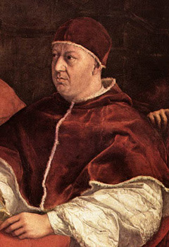 Papież Leon X z kardynałami Giulliem de`Medici i Luigim de`Rossi ...
