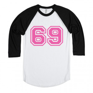 Sexy 69 Drinking Baseball T Shirt Pink