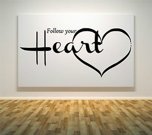 ... -ART-STICKERS-DECAL-LIVING-ROOM-QUOTES-LOVE-HEART-FOLLOW-YOUR-HEART