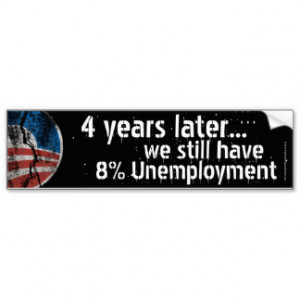 Anti-Obama Debate Unemployment Bumper Car Bumper Sticker