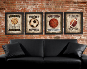Famous Sports Quotes - Set of 4 pho to prints - Poster Wall Art Beige ...