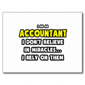 Miracles and Accountants ... Funny Postcard