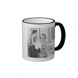 Man and Woman Doing Dishes Mug