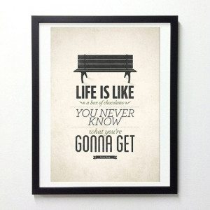 life is like a box of chocolates retro style typography quote art wall ...