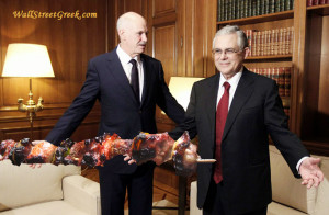 Lucas Papademos Greek Prime Minister PM George Papandreou