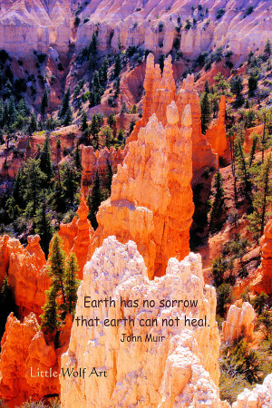 Hoodoos Of Farieland Canyon With John Muir Quote Photograph