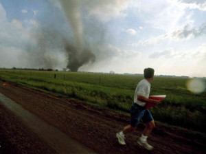 Tim Samaras placing one of his famous