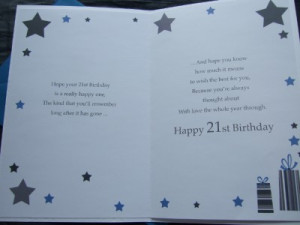 about 21st BIRTHDAY CARD ~ WITH FABULOUS VERSES ~ Choice of great ...