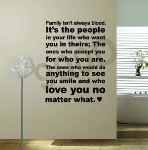 Family isn't always blood.. english Quote removable Vinyl wall ...