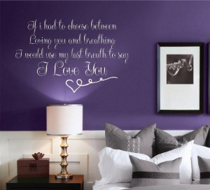 Love You His Hers Wall Art Wall Quote Sticker DecalL Mural Stencil ...