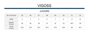 Vigoss Jeans Juniors Size Chart