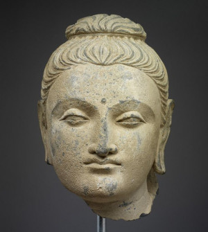 Unknown artist, Gandharan, Gandhara. Head of Buddha Shakyamuni, 1-200 ...