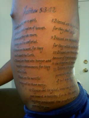 Bible Verse Tattooed on Ribs
