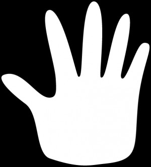 Hand Outline Clip Art Image - black and white outline of a hand. This ...