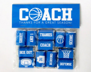 Basketball Coach Gift – Printable Basketball Mini Candy Bar Wrappers ...