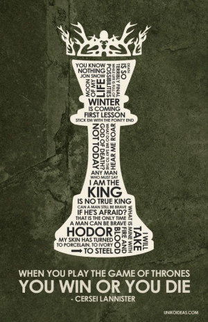 Game of Thrones Inspired Quote Poster 11 x 17 by UnikoIdeas