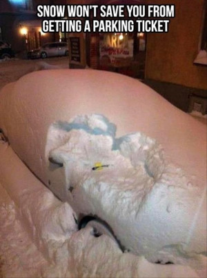 parking ticket in the snow, funny pictures