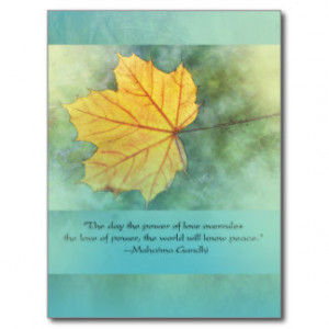 Gandhi Peace Leaf Quote Post Cards