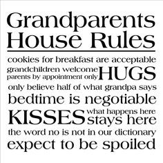Amazon.com - Grandparents House Rules wall sayings vinyl lettering ...