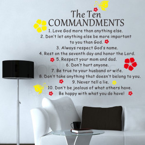 ... Wall Decal - The Ten COMMANDENTS - Vinyl Words and Letters Decals