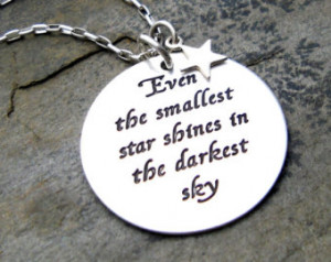 ... quote n ecklace jewelry sterling even the brightest star shines in the