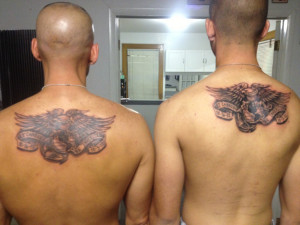 Father and Son tattoos with the dates that each of us became U.S ...