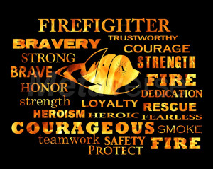 Firefighter Words art print