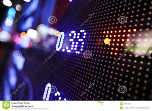 Stock Photos: Display of Stock market quotes