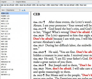 ... each English Bible and the number of times these phrases appear