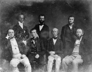George Ripley (seated, far right) with fellow Transcendentalists
