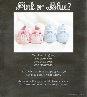 Baby Gender Reveal Poems