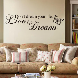 Word-Live-Your-Dream-Butterfly-Quote-Room-Decor-Art-Removable-Decal ...