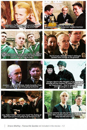 Draco Malfoy quotes from the book that didn't make it into the movies.