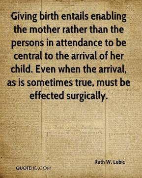 Ruth W. Lubic - Giving birth entails enabling the mother rather than ...