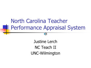 North Carolina Teacher Performance Appraisal System - PowerPoint by ...