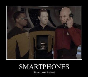 Is this image of Picard using Data as a phone from an actual episode?