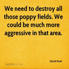 David Hunt - We need to destroy all those poppy fields. We could be ...