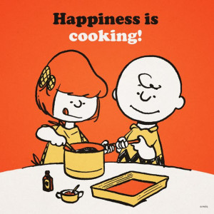 Happiness is cooking.