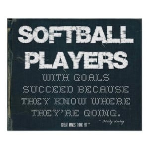 ... Goals Succeed in Denim > Poster with motivational #softball #quote