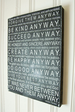 For my sign wall: Subway Art Mother Teresa Quote Wooden by ...